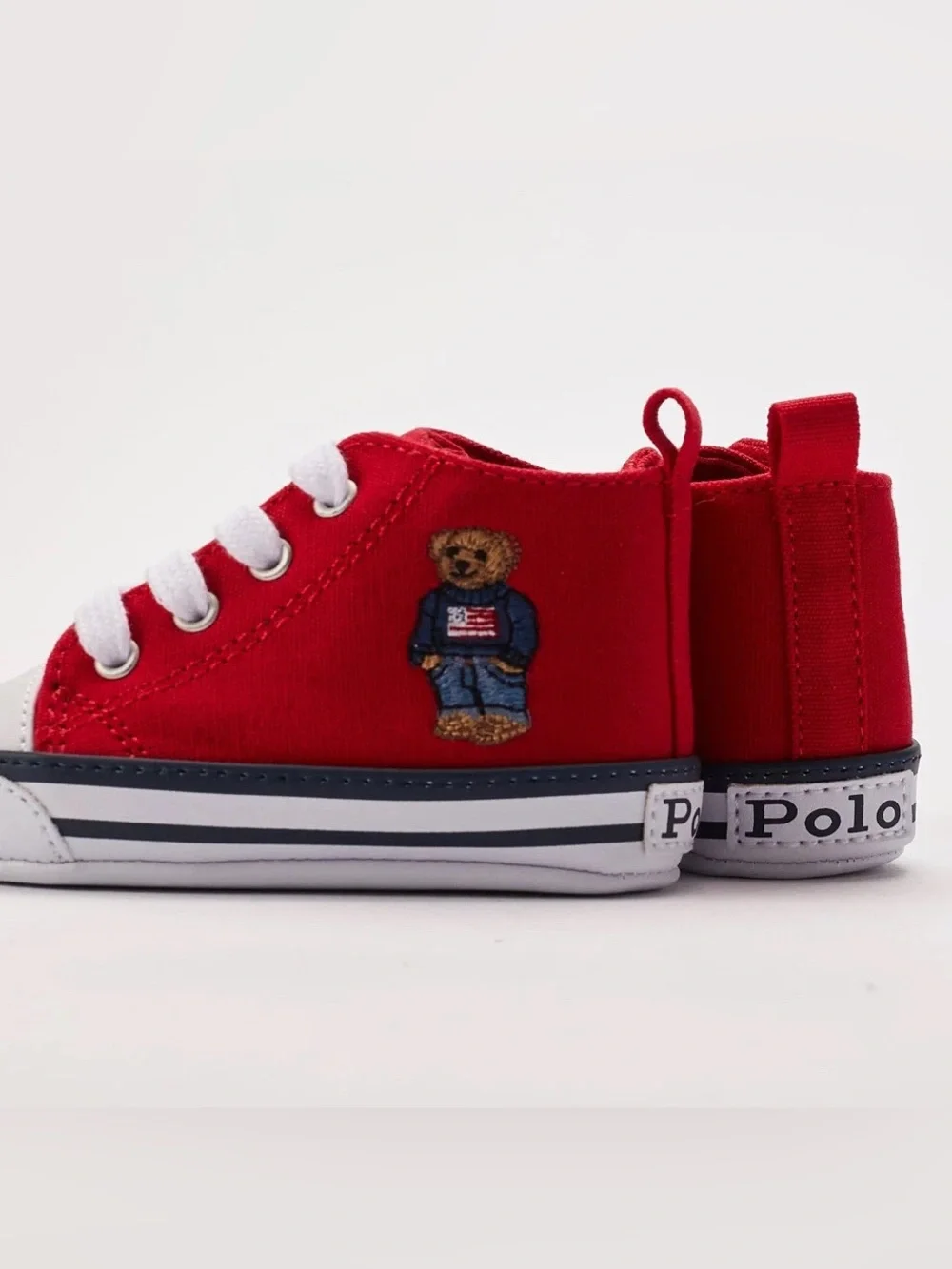 Polo Ralph Lauren Hamptyn HI American Flag Bear Infant Sneakers Size 2 (3mo-6mo)